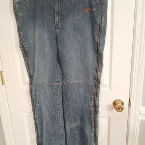 Harley-Davidson Blue Flare Jeans with Orange Accent